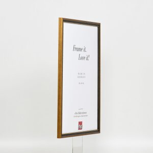 Efecto marco de madera maciza perfil 22 marrón-oro 10x10 cm cristal acrílico