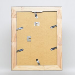 Efecto marco de madera maciza perfil 28 plata 10x10 cm cristal de museo