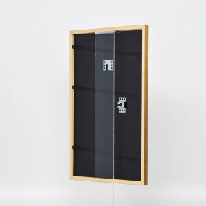 Efecto marco de madera maciza perfil 22 marrón-oro 18x32 cm cristal transparente