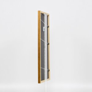 Efecto marco de madera maciza perfil 22 marrón-oro 18x32 cm cristal transparente
