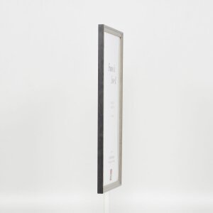 Efecto marco de madera maciza perfil 25 gris 18x32 cm cristal antirreflejos