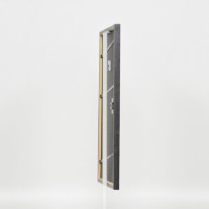 Efecto marco de madera maciza perfil 25 gris 18x32 cm cristal antirreflejos