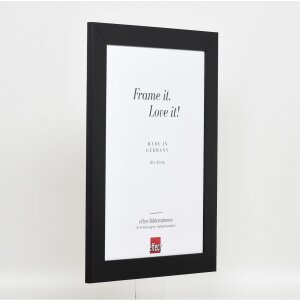 Efecto marco de madera maciza perfil 30 negro 27x48 cm cristal de museo