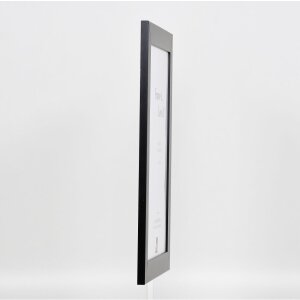 Efecto marco de madera maciza perfil 30 negro 28x35 cm cristal de museo