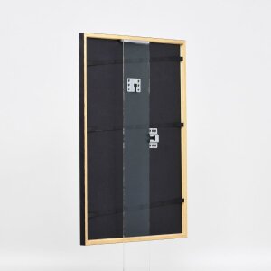 Efecto marco de madera perfil 23 nuez marrón 29,7x42 cm cristal antirreflejos