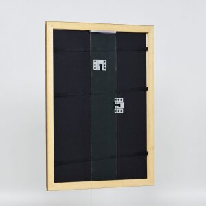 Efecto marco de madera perfil 21 nuez marrón 35x100 cm cristal antirreflejos