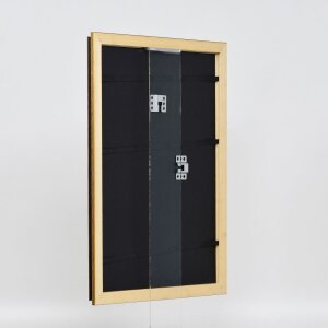 Efecto marco de madera perfil 21 nuez marrón 35x100 cm cristal antirreflejos