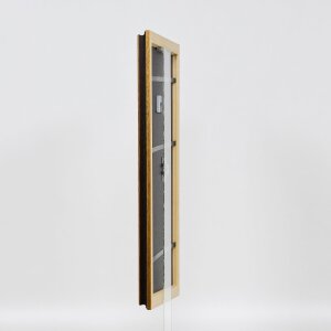 Efecto marco de madera perfil 21 nuez marrón 35x100 cm cristal antirreflejos