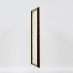 Efecto marco de madera perfil 21 nuez marrón 35x100 cm cristal antirreflejos