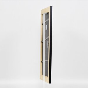 Efecto Marco de madera maciza Perfil 30 negro 50x70 cm Vidrio de museo