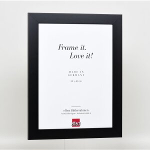 Efecto marco de madera maciza perfil 30 negro 50x75 cm cristal de museo