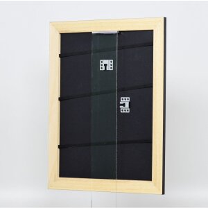 Efecto marco de madera maciza perfil 30 negro 70x100 cm cristal acrílico