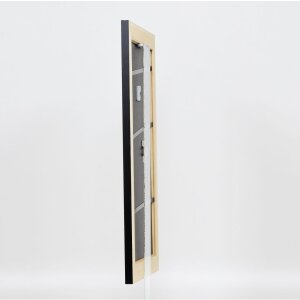 Efecto marco de madera maciza perfil 30 negro 70x100 cm cristal acrílico