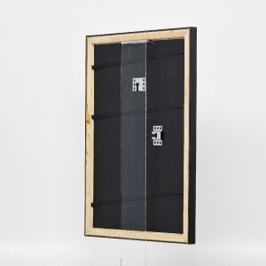 Efecto marco de madera perfil 85 negro 28x35 cm cristal de museo