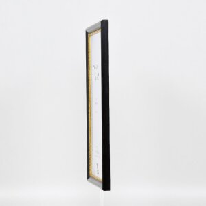 Efecto marco de madera perfil 85 negro 28x35 cm cristal de museo